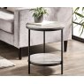 Julian Bowen Julian Bowen Staten Concrete Effect Circular Lamp Table With Shelf