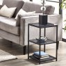 Julian Bowen Chicago Tall Narrow Lamp Table Smoked Glass