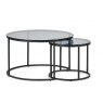 Julian Bowen Chicago Round Nesting Tables Smoked Glass