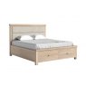 Corndell Normandy Whitewash Bedframe With Cream Herringbone Headboard & Drawers