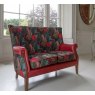 Vintage Sofa Company Colin 3 Seater In Toucan Fabric & Rosso Red Leather
