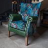 Vintage Sofa Company Vintage Sofa Company Colin Chair In Kingfisher Fabric & Bottle Green Leather