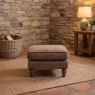 Vintage Sofa Company Vintage Sofa Company Alba Footstool In Harrington Tweed With Leather Piping