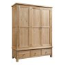 Devonshire Living Devonshire Dorset Light Oak Triple Wardrobe 3 Drawers