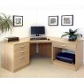 R White Cabinets Set 12 - Corner Desk with Printer & Drawer Units