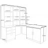 R White Cabinets Set 19 - Corner Desk, Cupboard & Drawer Units with Hutch Bookcases