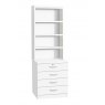 R White Cabinets R White Cabinets Desk Height Four Drawer 480mm Chest With OSD Hutch