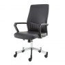 Alphason Office Chairs Brooklyn Black Designer Faux Leather Low Back Chair