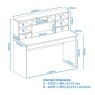 Alphason Alphason Desks Albion Light Oak Desk With Hutch